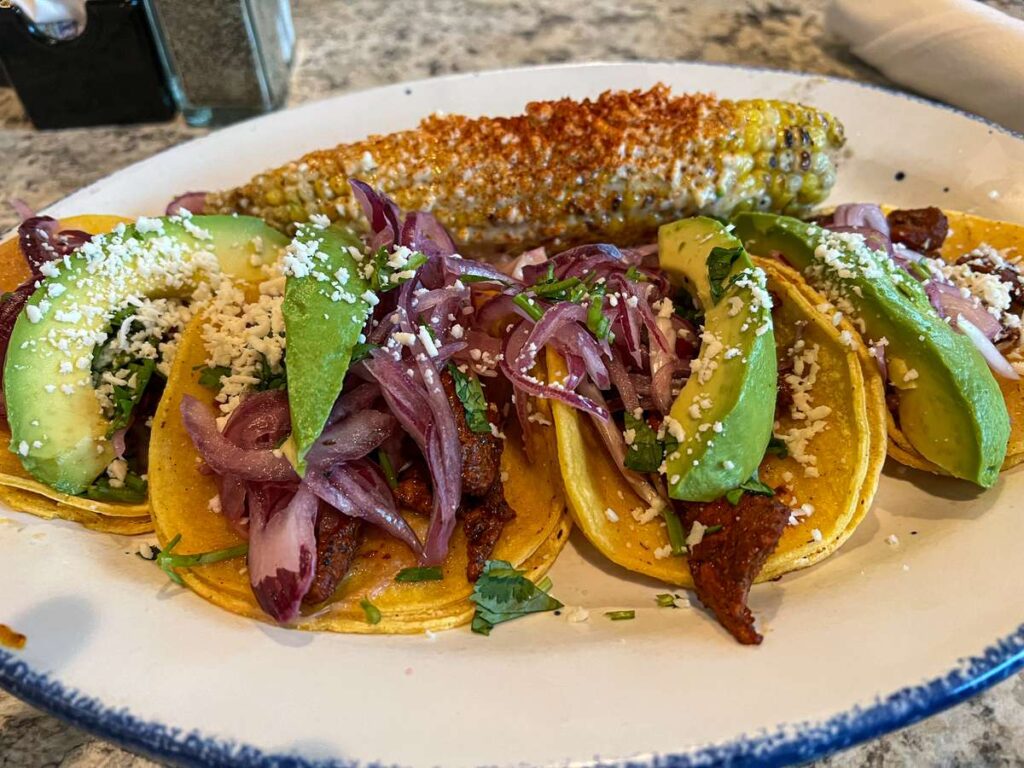 Tacos al Pastor at a Mexican restaurant in Houston