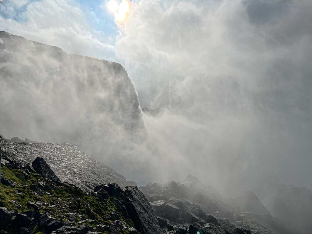 the view of the American Falls from the Crow's Nest at Niagara Falls State Park, NY