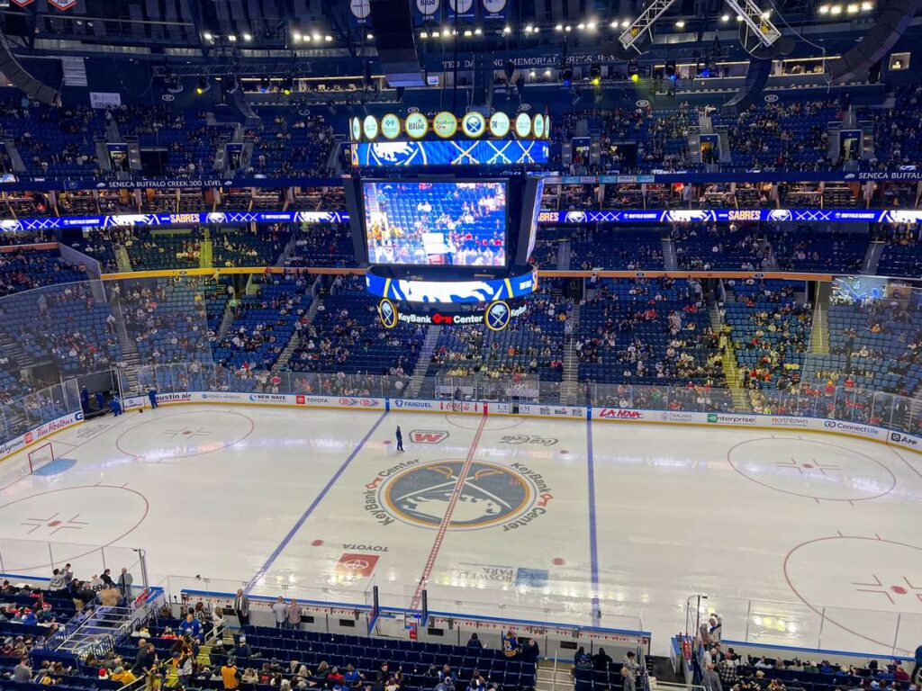 the view from great seats at the KeyBank Center for a Sabres home game