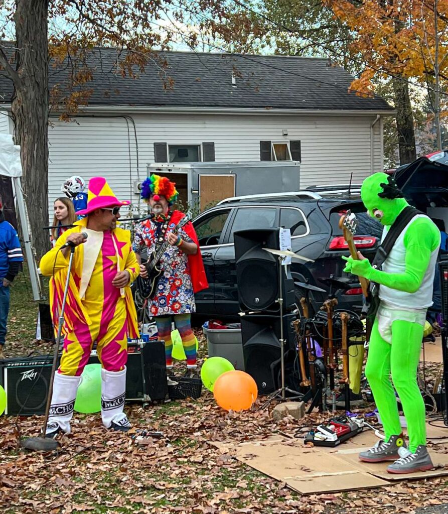 a band plays music for Bills fans on Abbott Road before Sunday Night Football
