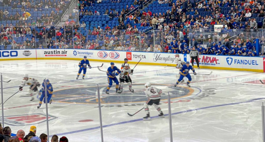 An NHL hockey game between the Buffalo Sabres and the Chicago Blackhawks
