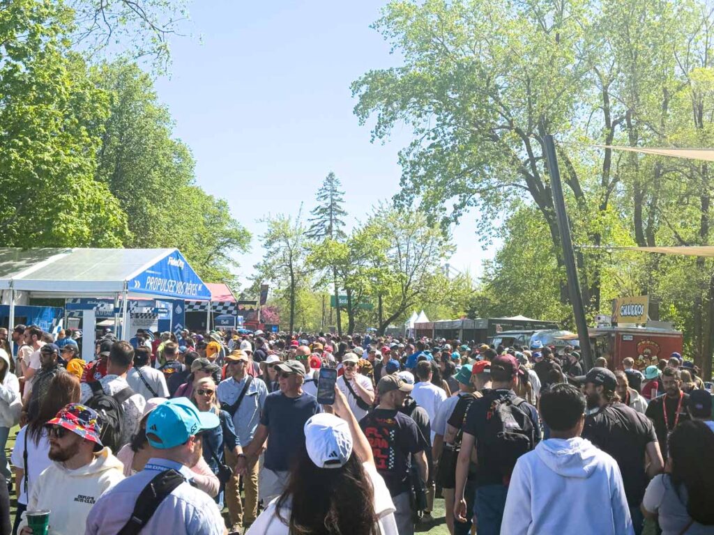 The crowds at Circuit Gilles-Villeneuve on Friday afternoon.